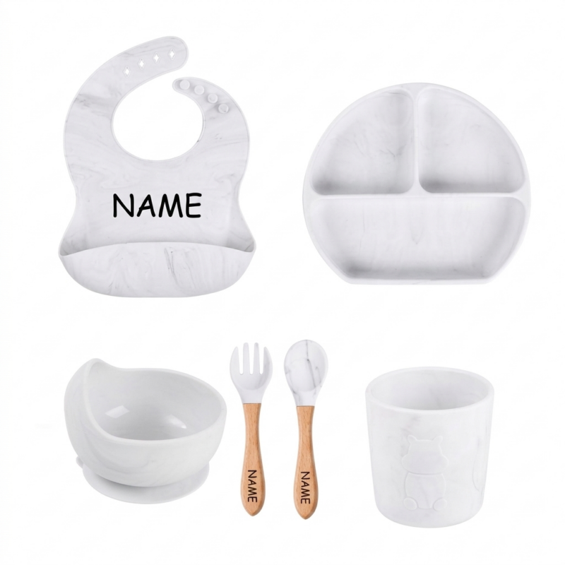 Luxury Marble Set- Wooden Free Name Engraving
