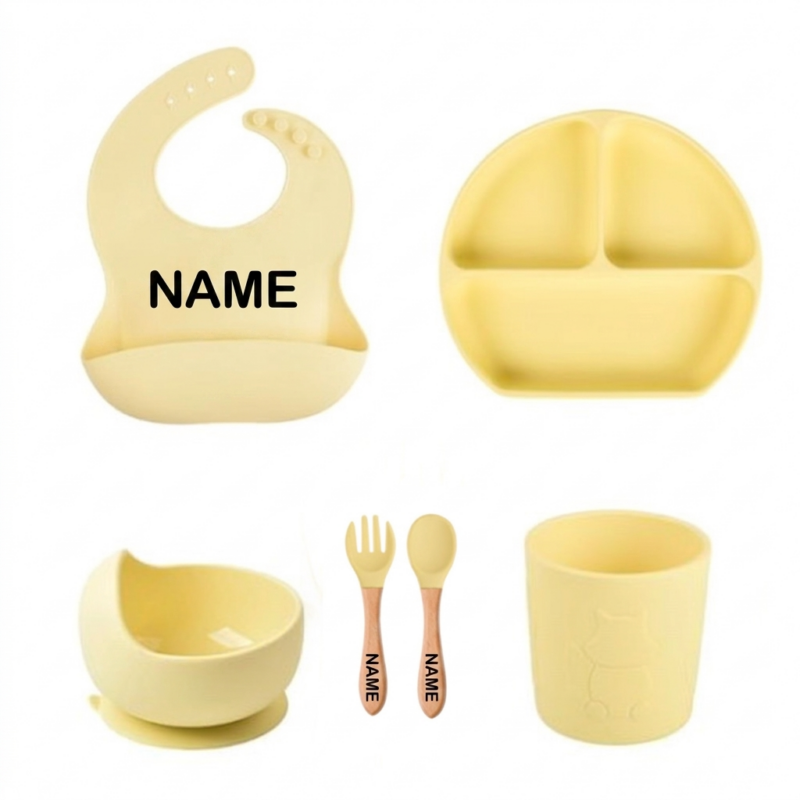 Candy Yellow Set- Wooden Free Name Engraving