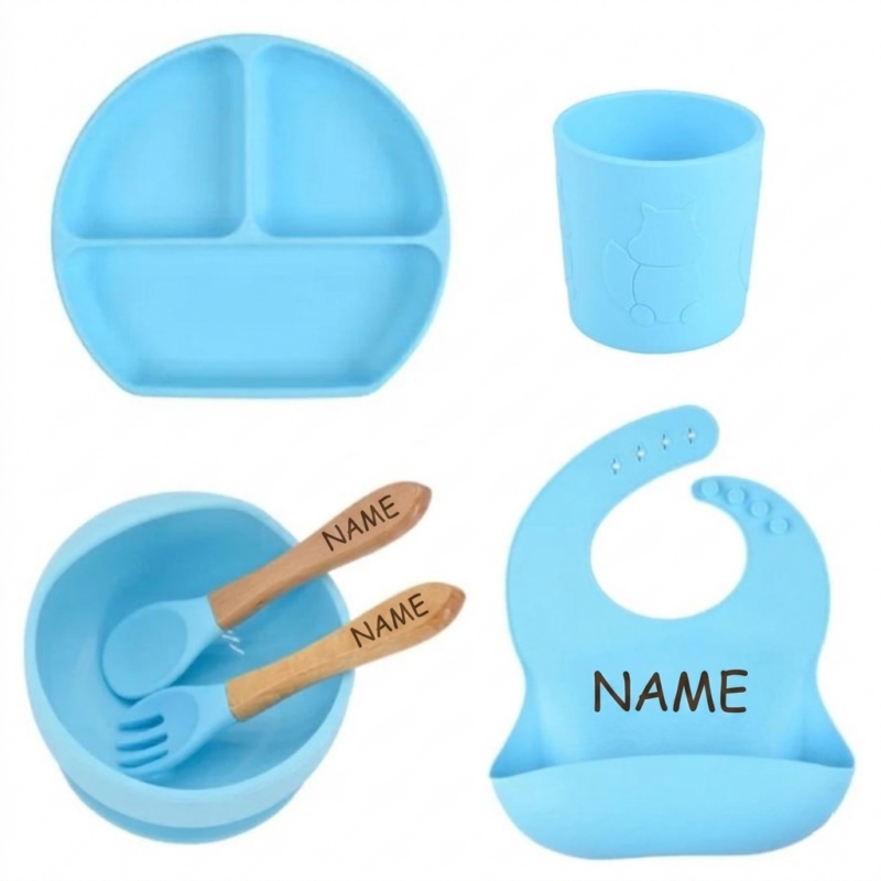 Sky Blue Set - Wooden Free Name Engraving