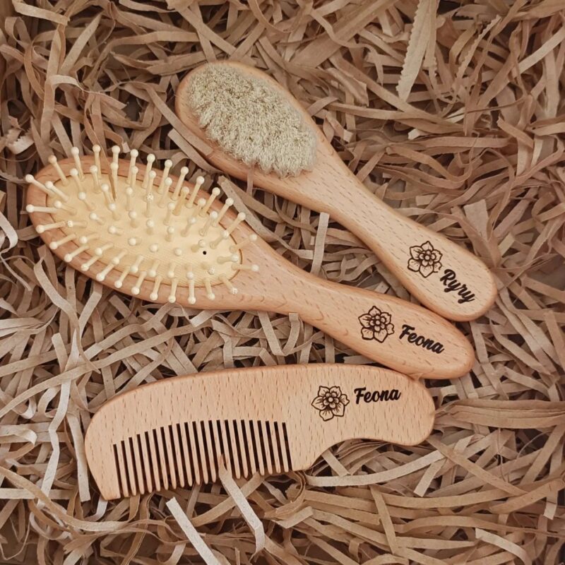 Wooden Hairbrush Set